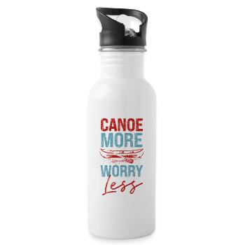 Canoe Canoeing Vintage Canoe More - Water bottle with straw - white - Right