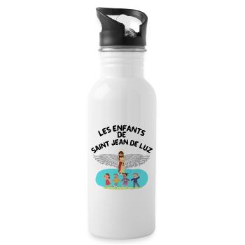les enfants de saint jean de luz - Gourde avec paille intégrée - blanc - Droite
