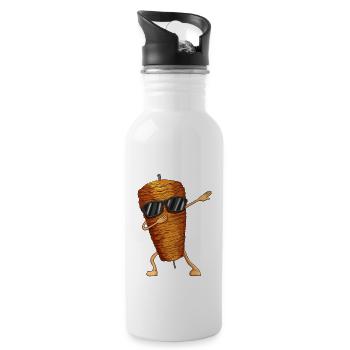 Doner kebab lover doner kebab brochette de viande dabbing - Gourde avec paille intégrée - blanc - Droite