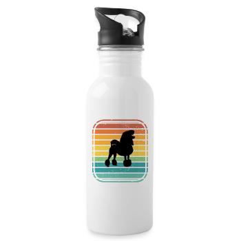 Poodle dog lover Retro vintage Gift idea - Trinkflasche mit integriertem Trinkhalm - Weiß - Rechts