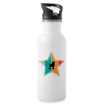 Poodle dog lover Retro vintage Gift idea - Trinkflasche mit integriertem Trinkhalm - Weiß - Rechts