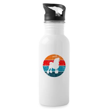 Poodle dog lover Retro vintage Gift idea - Trinkflasche mit integriertem Trinkhalm - Weiß - Rechts
