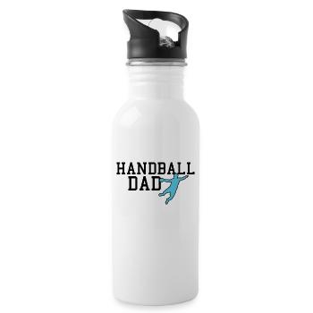 papa handball - Gourde avec paille intégrée - blanc - Droite