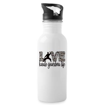 Fière Karaté Grand-mère Meilleur Karaté Grand-mère Cadeau - Gourde avec paille intégrée - blanc - Droite
