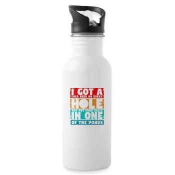 I Got A Hole In One Lustiger Golf Golfer Fan Golf - Trinkflasche mit integriertem Trinkhalm - Weiß - Rechts