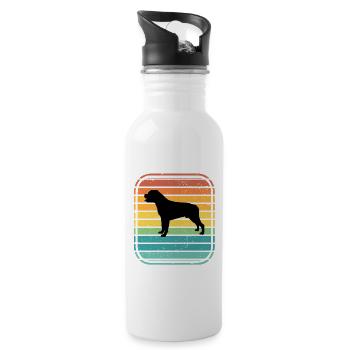 Rottweiler dog lover Retro vintage Gift idea - Trinkflasche mit integriertem Trinkhalm - Weiß - Rechts