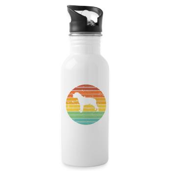 Rottweiler dog lover Retro vintage Gift idea - Trinkflasche mit integriertem Trinkhalm - Weiß - Rechts