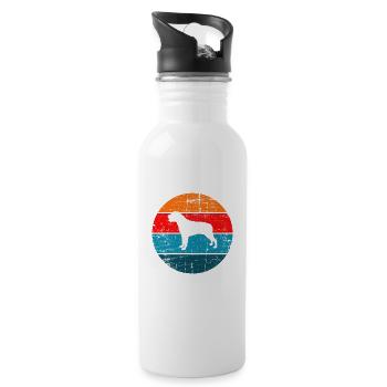 Rottweiler dog lover Retro vintage Gift idea - Trinkflasche mit integriertem Trinkhalm - Weiß - Rechts