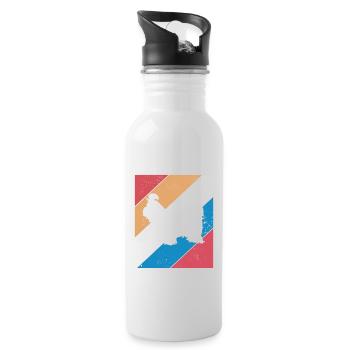 Shih Tzu dog lover Retro vintage Gift idea - Water bottle with straw - white - Right