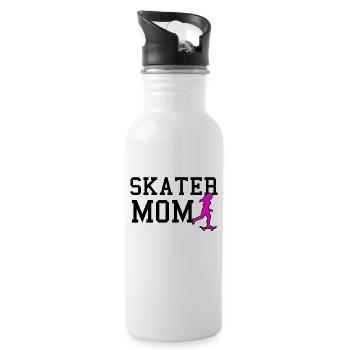 skater mom - Trinkflasche mit integriertem Trinkhalm - Weiß - Rechts
