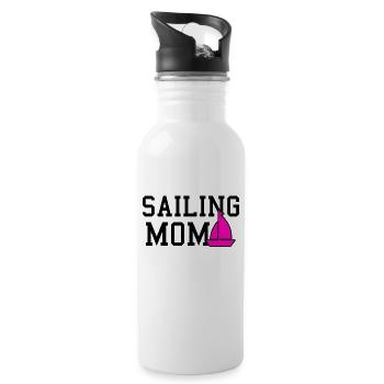 sailing mom - Trinkflasche mit integriertem Trinkhalm - Weiß - Rechts