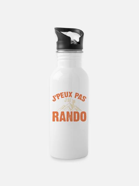 Je Peux Pas J'ai Rando - Gourde avec paille intégrée - blanc