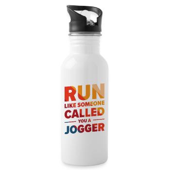 Jogger Runner Marathon Jogging Ski de fond - Gourde avec paille intégrée - blanc - Droite