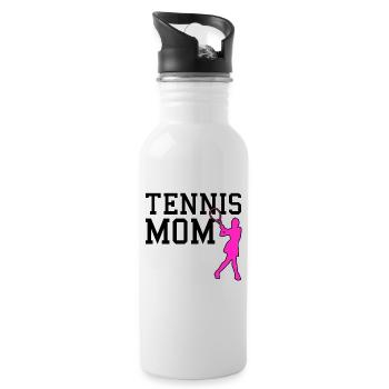 tennis mom - Water bottle with straw - white - Right