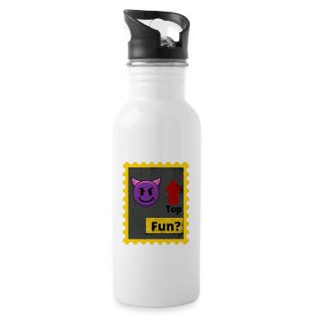 Spaß? Schwuler Humor . - Trinkflasche mit integriertem Trinkhalm - Weiß - Rechts