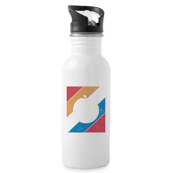 Apricot Fruit Lover Retro Veggie Diet Gift idea - Water bottle with straw - white - Right