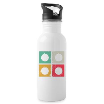 Apricot Fruit Lover Retro Veggie Diet Gift idea - Trinkflasche mit integriertem Trinkhalm - Weiß - Rechts
