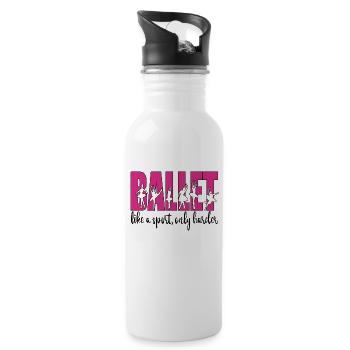 Ballet Dancer Gift Ballerina Ballet Dancer - Water bottle with straw - white - Right