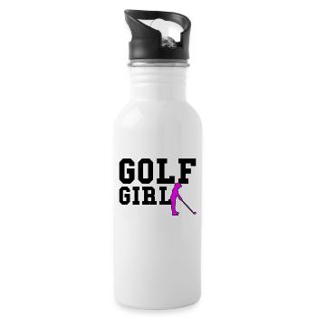 golf girl - Trinkflasche mit integriertem Trinkhalm - Weiß - Rechts