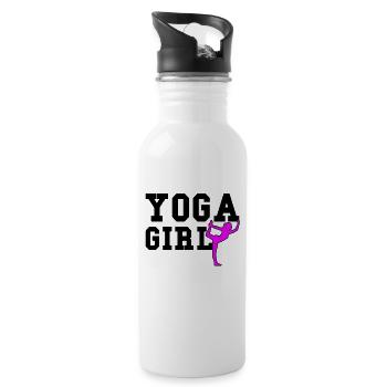 fille de yoga - Gourde avec paille intégrée - blanc - Droite