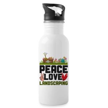 Landscaper Landscaping Landscape - Water bottle with straw - white - Right