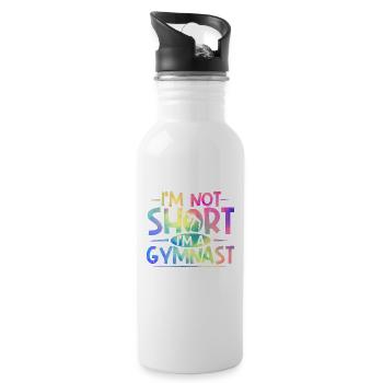 Funny Gymnastics Tumbling Skills I'm Not Short I'm - Water bottle with straw - white - Right