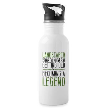Landscaper Landscaping Landscape - Water bottle with straw - white - Right