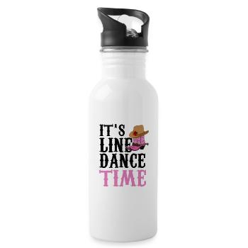 It's Line Dance Time Line Dancing Country Music - Water bottle with straw - white - Right