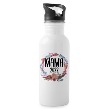Mama 2022 Schwanger Schwangerschaft Mom To Be - Trinkflasche mit integriertem Trinkhalm - Weiß - Rechts