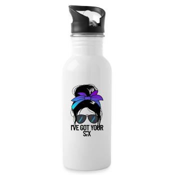 Ich habe dein sechs chaotisches Br�tchen Selbstmor - Trinkflasche mit integriertem Trinkhalm - Weiß - Rechts