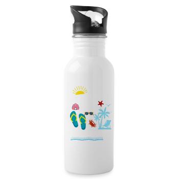 Beaching Not Teaching Funny Last Day Of School - Water bottle with straw - white - Right
