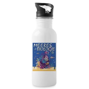 MEERES BIOLOGIE - Trinkflasche mit integriertem Trinkhalm - Weiß - Rechts
