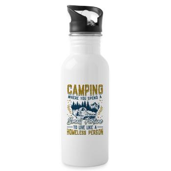 Camping, spend a small fortune. - Water bottle with straw - white - Right