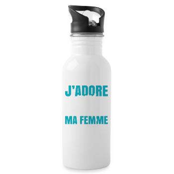 Sport Plongée Idée Cadeau Mer Vacances Hobby Apnée - Gourde avec paille intégrée - blanc - Droite