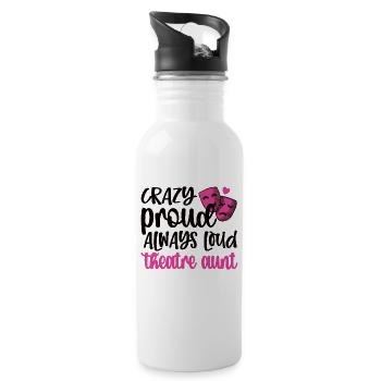 Proud Theatre Aunt Theatre Actor Aunt - Water bottle with straw - white - Right