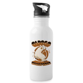 Alpaca Whisperer Vicuna Guanaco Llama Breeder - Water bottle with straw - white - Right