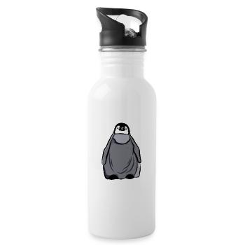Baby Penguin Königspinguin Kaiserpinguin Seevogel - Trinkflasche mit integriertem Trinkhalm - Weiß - Rechts