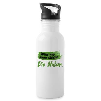 Lustiger Maler Spruch Malerei Kunstschüler Natur - Trinkflasche mit integriertem Trinkhalm - Weiß - Rechts