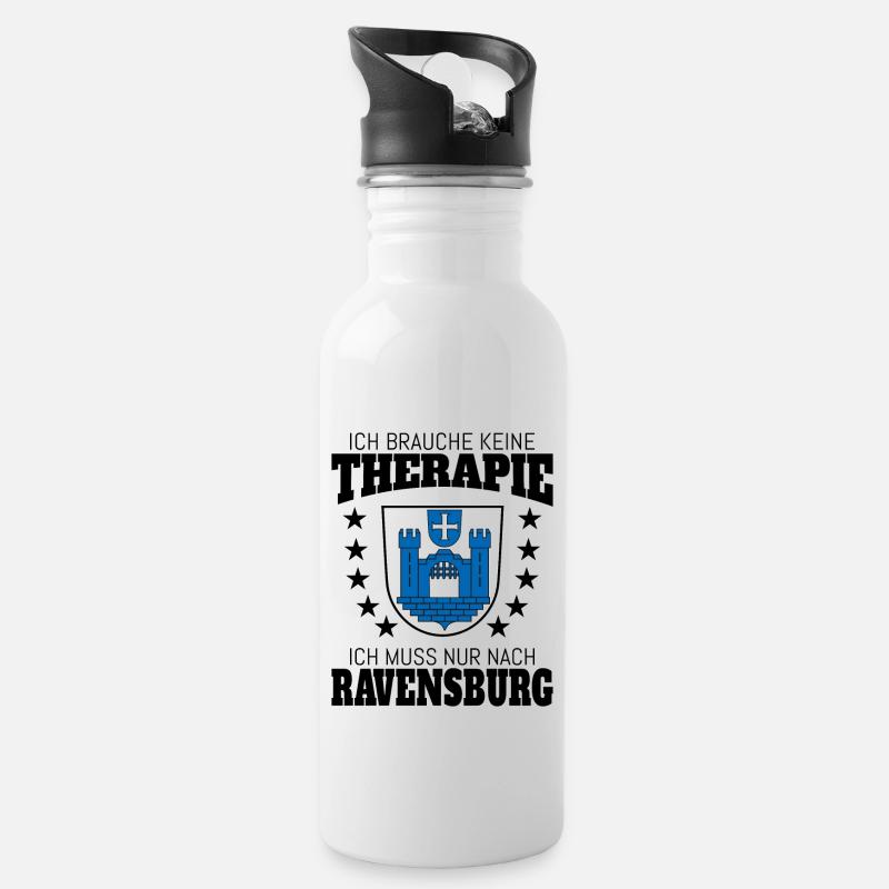 Ravensburg Therapie Ravensburger Oberschwaben - Trinkflasche mit integriertem Trinkhalm - Weiß