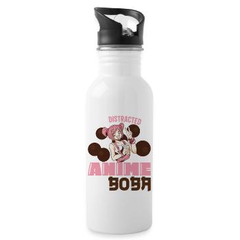 Geek Lovers Life Powered By Tea Bubble Lifestyle - Trinkflasche mit integriertem Trinkhalm - Weiß - Rechts
