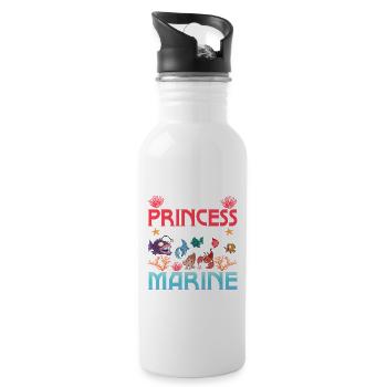 Forget Princess I Want To Be A Marine Biologist Sc - Trinkflasche mit integriertem Trinkhalm - Weiß - Rechts