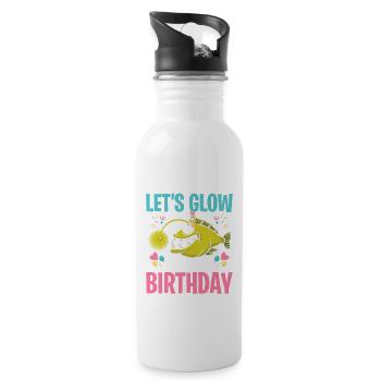 Let's Glow It's My Birthday Ocean Sea Marine Biol - Trinkflasche mit integriertem Trinkhalm - Weiß - Rechts