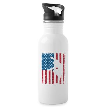 Cool Gymnastique Art USA Drapeau Américain - Gourde avec paille intégrée - blanc - Droite