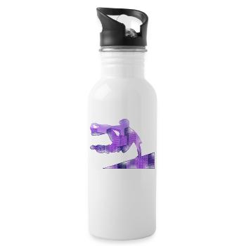 Parkour Free Running Traceur - Trinkflasche mit integriertem Trinkhalm - Weiß - Rechts
