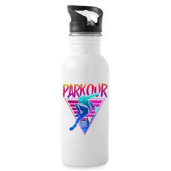 Parkour Free Running Traceur 80S - Gourde avec paille intégrée - blanc - Droite