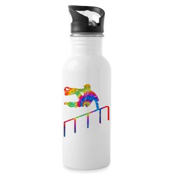 Parkour Free Running Traceur Tie - Trinkflasche mit integriertem Trinkhalm - Weiß - Rechts