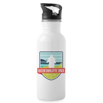 Queen Charlotte Wanderweg - Neuseeland - Trinkflasche mit integriertem Trinkhalm - Weiß - Rechts
