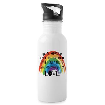 World Everyone should be allowed to love - Trinkflasche mit integriertem Trinkhalm - Weiß - Rechts