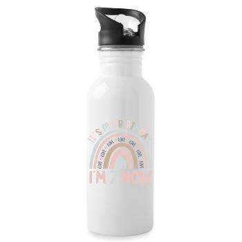 7 years Rainbow Rainbow 7th birthday - Water bottle with straw - white - Right
