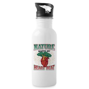 La nature fait battre mon cœur plus vite. - Gourde avec paille intégrée - blanc - Droite